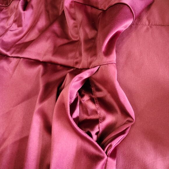 Apt 9 Strapless Sateen Cocktail Dress Red Burgundy Pleated Size 8 - Picture 6 of 10